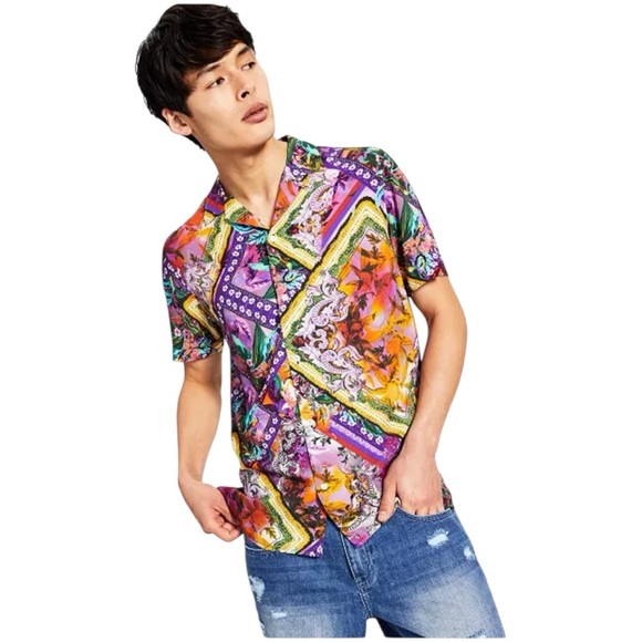 INC International Concepts Men’s Toni Patch Shirt Size Large NWT - Picture 1 of 9